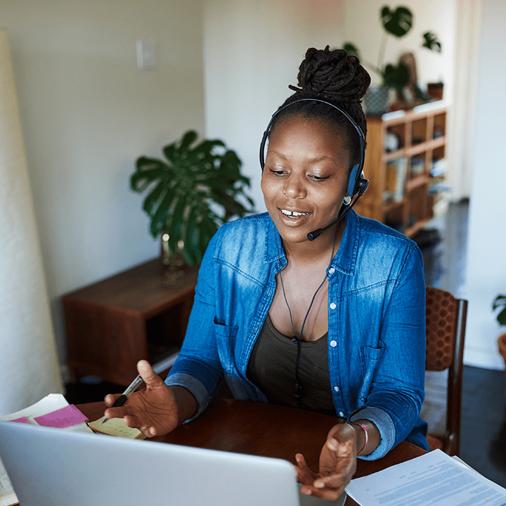 Customer service associates working from home