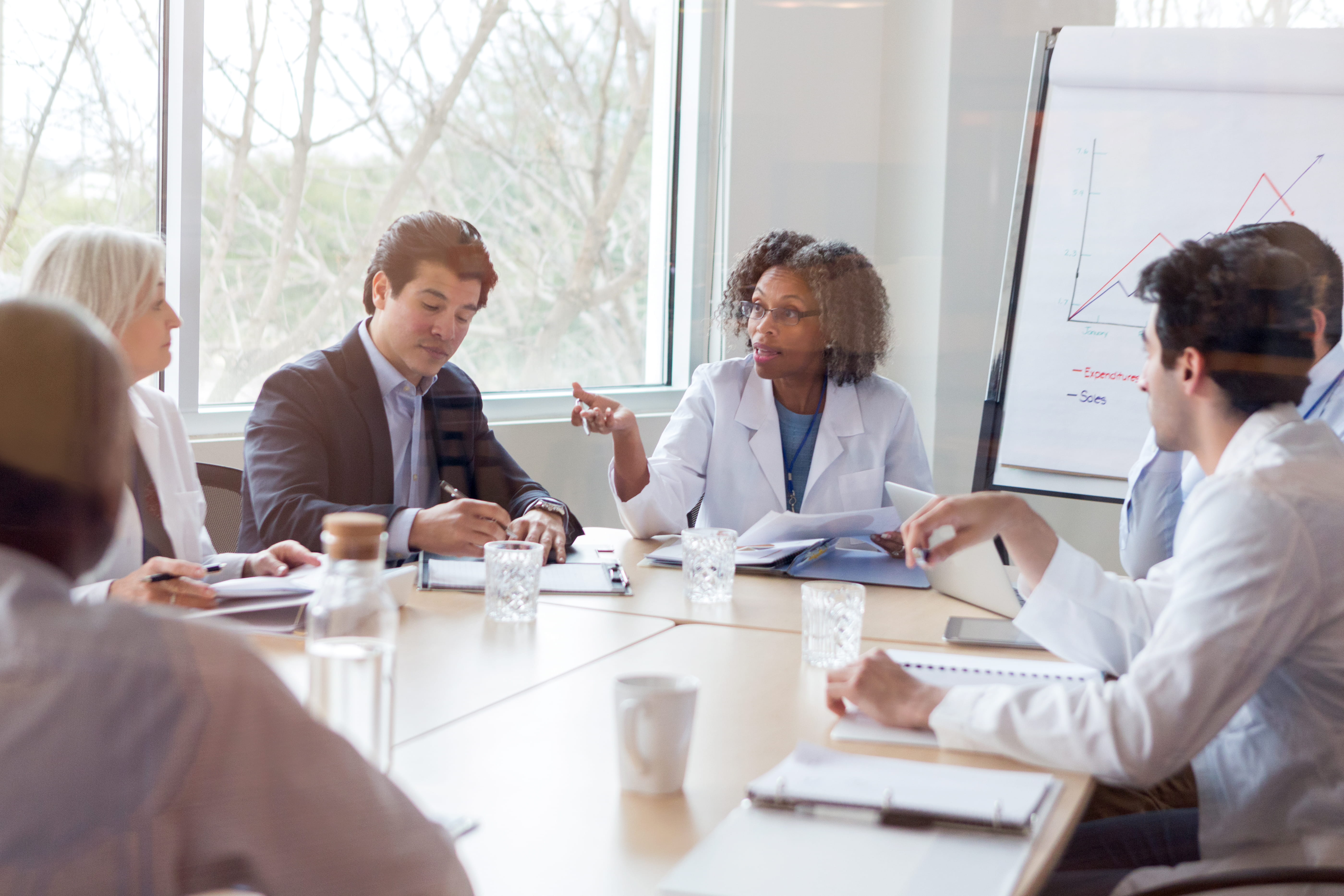A group of doctors in a meeting